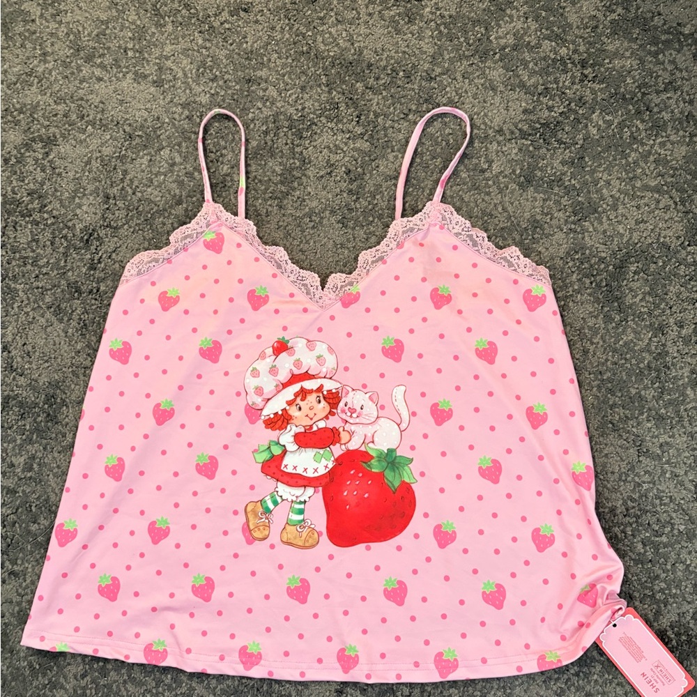 SHEIN Strawberry Shortcake Pink Sleeveless Nightgown / Cami Dress – Size XL NWT